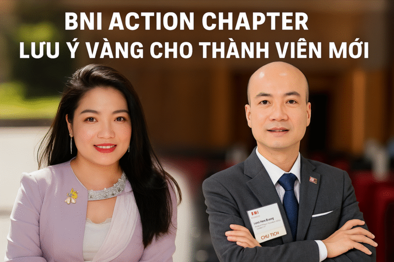 Buổi chia sẻ giữa hai thủ lĩnh của BNI Action Chapter là nguồn cảm hứng thực tế, giúp các thành viên mới hiểu sâu hơn về văn hóa BNI và cách vận hành hiệu quả để gặt hái thành công.
