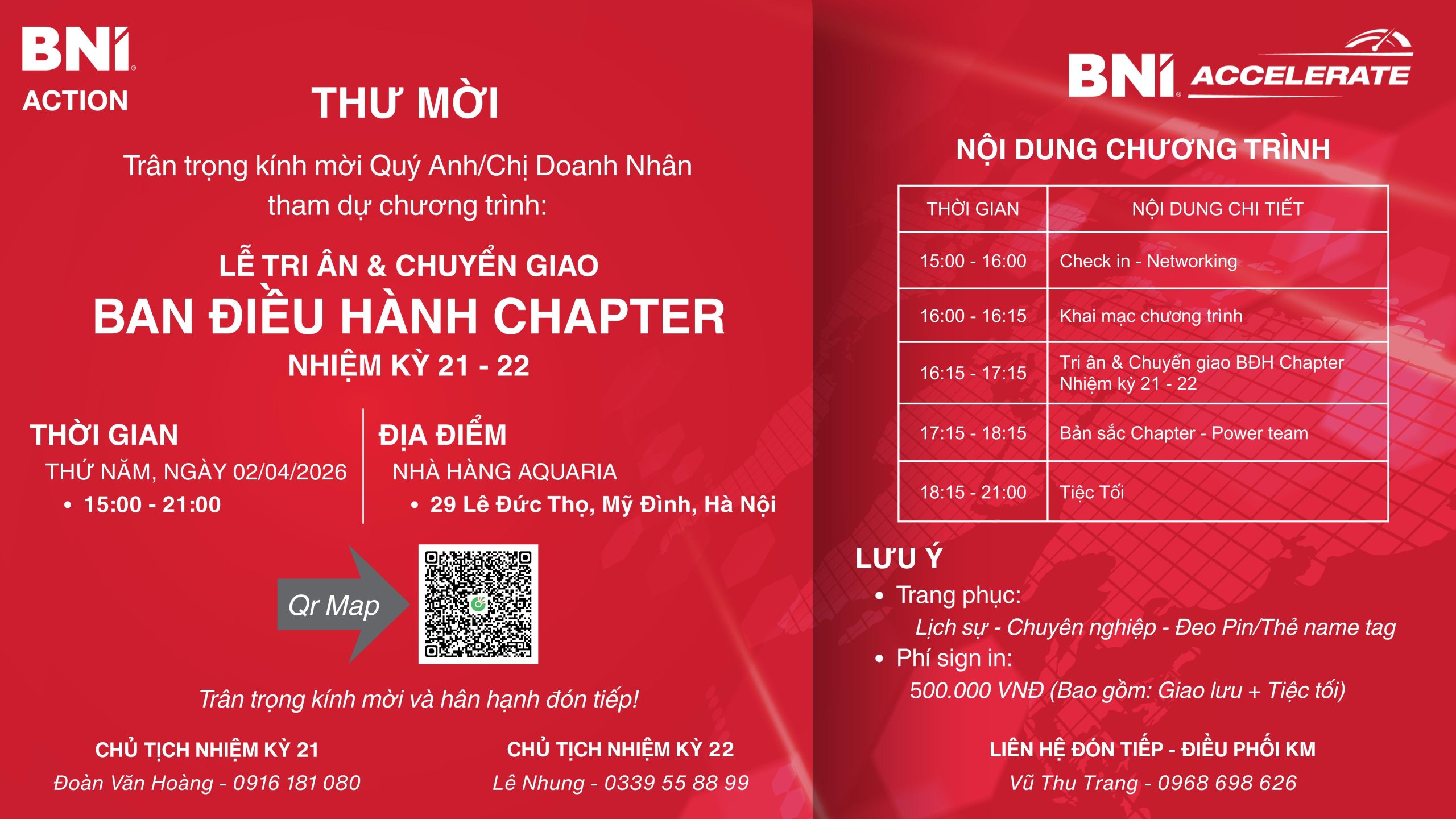 LỄ TRI ÂN & CHUYỂN GIAO BNI ACTION