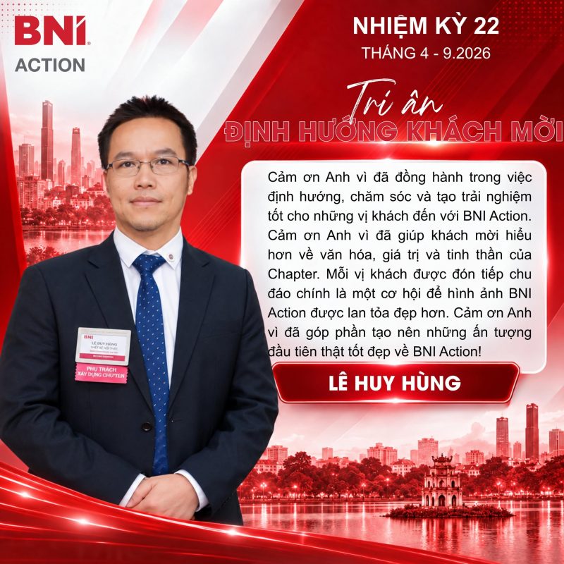 Tri ân Lê Huy Hùng – Định hướng khách mời BNI Action NK22